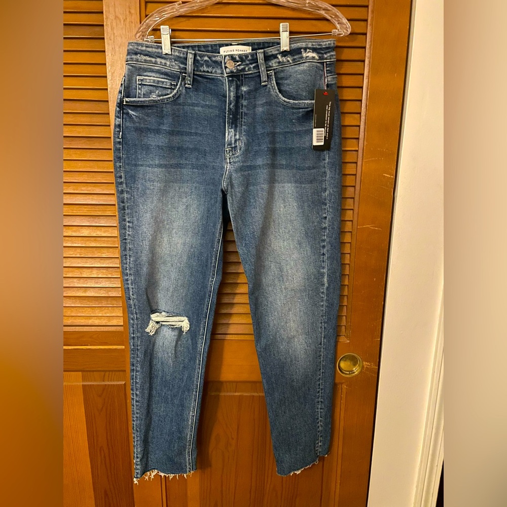 New! Flying Monkey dark hi rise blue denim jeans